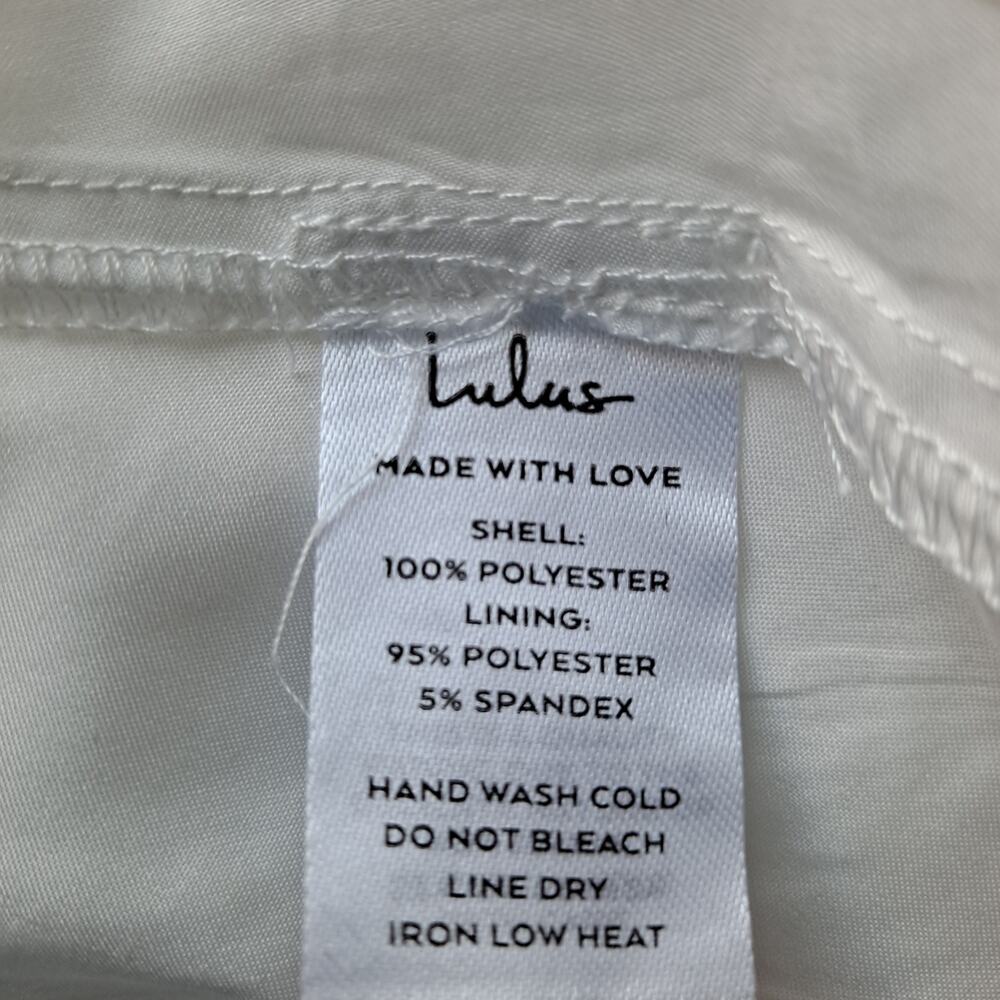 Lulus Flirtatious Nature Dress Floral Jacquard Lace-Up Midi White Women's Size M - Picture 13 of 13